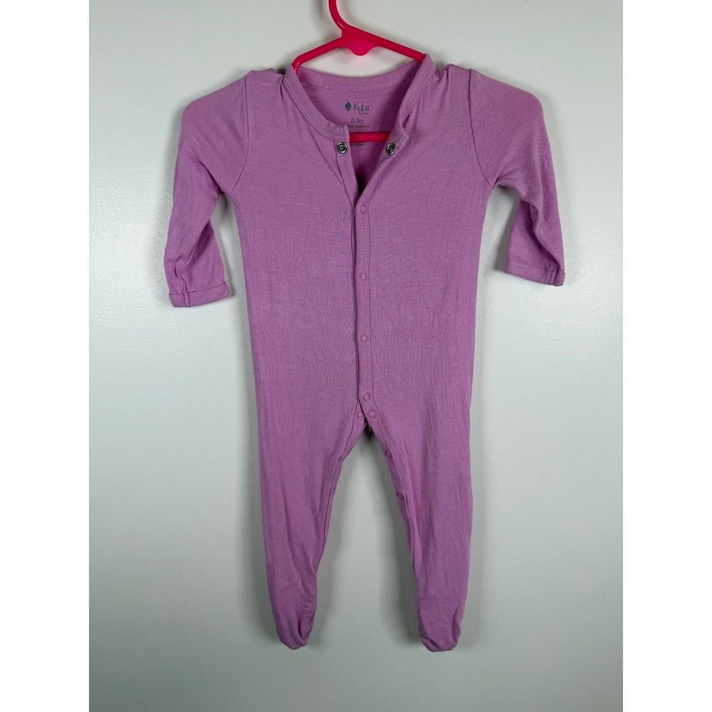 Kyte Baby Bamboo Snap Footie Pink Purple 0-3 Months